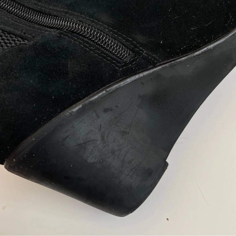 Aqua College Lisa Waterproof Black Suede Wedge Winter Boots side-zip 8 - Picture 10 of 12